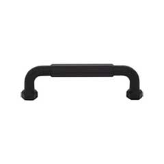 Top Knobs [TK3201BLK] Die Cast Zinc Cabinet Pull Handle - Dustin Series - Standard Size - Flat Black Finish - 3 3/4" C/C - 4 3/8" L