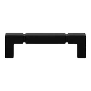 Top Knobs [TK3221BLK] Die Cast Zinc Cabinet Pull Handle - Langston Series - Standard Size - Flat Black Finish - 3 3/4" C/C - 4 1/4" L