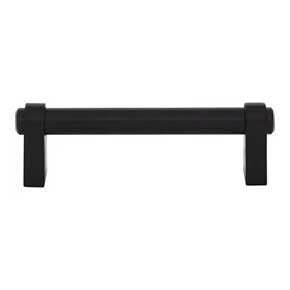 Top Knobs [TK3210BLK] Die Cast Zinc Cabinet Pull Handle - Lawrence Series - Standard Size - Flat Black Finish - 3 3/4" C/C - 4 11/16" L
