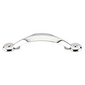 Top Knobs [M1726] Die Cast Zinc Cabinet Pull Handle - Angle Series - Standard Size - Polished Nickel Finish - 3" C/C - 4 7/8" L
