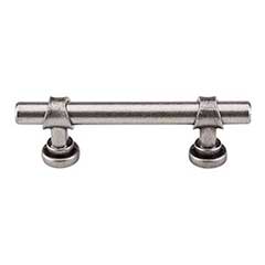 Top Knobs [M1754] Die Cast Zinc Cabinet Pull Handle - Bit Series - Standard Size - Pewter Antique Finish - 3&quot; C/C - 4 3/4&quot; L