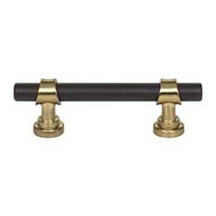 Top Knobs [M2700] Die Cast Zinc Cabinet Pull Handle - Bit Series - Standard Size - Flat Black &amp; Honey Bronze Finish - 3&quot; C/C - 4 3/4&quot; L