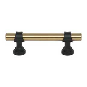 Top Knobs [M2701] Die Cast Zinc Cabinet Pull Handle - Bit Series - Standard Size - Honey Bronze & Flat Black Finish - 3" C/C - 4 3/4" L