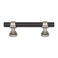 Top Knobs [M2702] Die Cast Zinc Cabinet Pull Handle - Bit Series - Standard Size - Flat Black &amp; Pewter Antique Finish - 3&quot; C/C - 4 3/4&quot; L