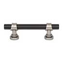 Top Knobs [M2702] Die Cast Zinc Cabinet Pull Handle - Bit Series - Standard Size - Flat Black & Pewter Antique Finish - 3" C/C - 4 3/4" L