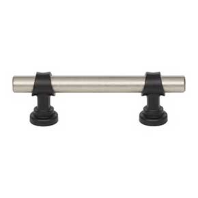 Top Knobs [M2703] Die Cast Zinc Cabinet Pull Handle - Bit Series - Standard Size - Pewter Antique & Flat Black Finish - 3" C/C - 4 3/4" L
