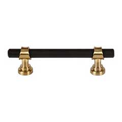 Top Knobs [M2704] Die Cast Zinc Cabinet Pull Handle - Bit Series - Standard Size - Flat Black &amp; Honey Bronze Finish - 3 3/4" C/C - 5 1/2" L