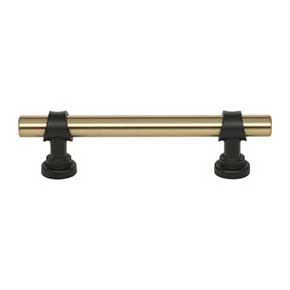 Top Knobs [M2705] Die Cast Zinc Cabinet Pull Handle - Bit Series - Standard Size - Honey Bronze & Flat Black Finish - 3 3/4" C/C - 5 1/2" L