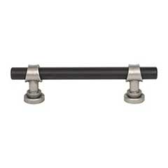 Top Knobs [M2706] Die Cast Zinc Cabinet Pull Handle - Bit Series - Standard Size - Flat Black &amp; Pewter Antique Finish - 3 3/4" C/C - 5 1/2" L