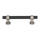 Top Knobs [M2706] Die Cast Zinc Cabinet Pull Handle - Bit Series - Standard Size - Flat Black & Pewter Antique Finish - 3 3/4" C/C - 5 1/2" L