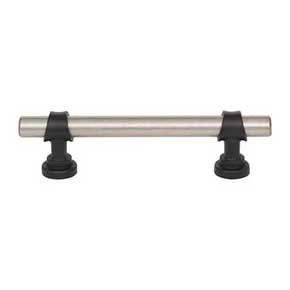 Top Knobs [M2707] Die Cast Zinc Cabinet Pull Handle - Bit Series - Standard Size - Pewter Antique & Flat Black Finish - 3 3/4" C/C - 5 1/2" L