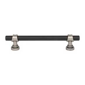 Top Knobs [M2718] Die Cast Zinc Cabinet Pull Handle - Bit Series - Oversized - Flat Black & Pewter Antique Finish - 5 1/16" C/C - 6 25/32" L