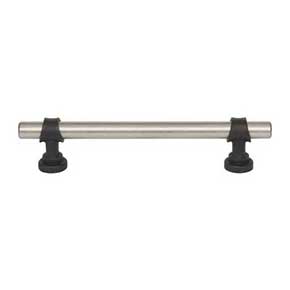 Top Knobs [M2719] Die Cast Zinc Cabinet Pull Handle - Bit Series - Oversized - Pewter Antique & Flat Black Finish - 5 1/16" C/C - 6 25/32" L
