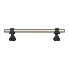 Top Knobs [M2719] Die Cast Zinc Cabinet Pull Handle - Bit Series - Oversized - Pewter Antique &amp; Flat Black Finish - 5 1/16" C/C - 6 25/32" L