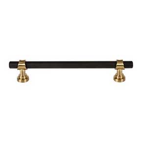 Top Knobs [M2728] Die Cast Zinc Cabinet Pull Handle - Bit Series - Oversized - Flat Black & Honey Bronze Finish - 6 5/16" C/C - 8" L