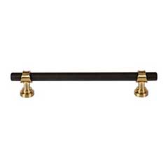 Top Knobs [M2728] Die Cast Zinc Cabinet Pull Handle - Bit Series - Oversized - Flat Black &amp; Honey Bronze Finish - 6 5/16" C/C - 8" L