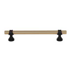 Top Knobs [M2729] Die Cast Zinc Cabinet Pull Handle - Bit Series - Oversized - Honey Bronze & Flat Black Finish - 6 5/16" C/C - 8" L