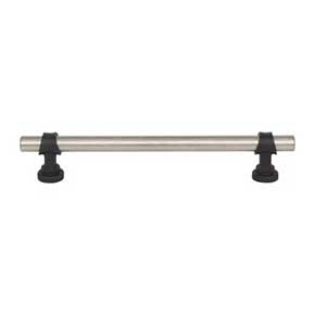 Top Knobs [M2731] Die Cast Zinc Cabinet Pull Handle - Bit Series - Oversized - Pewter Antique & Flat Black Finish - 6 5/16" C/C - 8" L
