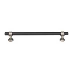Top Knobs [M2742] Die Cast Zinc Cabinet Pull Handle - Bit Series - Oversized - Flat Black & Pewter Antique Finish - 7 9/16" C/C - 9 5/16" L