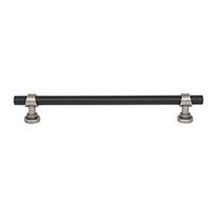 Top Knobs [M2742] Die Cast Zinc Cabinet Pull Handle - Bit Series - Oversized - Flat Black &amp; Pewter Antique Finish - 7 9/16" C/C - 9 5/16" L