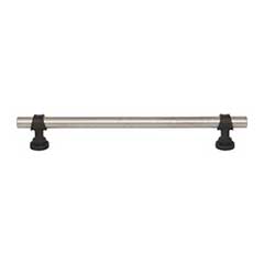 Top Knobs [M2743] Die Cast Zinc Cabinet Pull Handle - Bit Series - Oversized - Pewter Antique &amp; Flat Black Finish - 7 9/16" C/C - 9 5/16" L