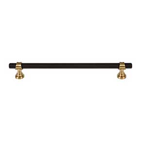 Top Knobs [M2752] Die Cast Zinc Cabinet Pull Handle - Bit Series - Oversized - Flat Black & Honey Bronze Finish - 8 13/16" C/C - 10 1/2" L