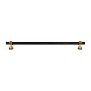 Top Knobs [M2764] Die Cast Zinc Cabinet Pull Handle - Bit Series - Oversized - Flat Black & Honey Bronze Finish - 12" C/C - 13 3/4" L