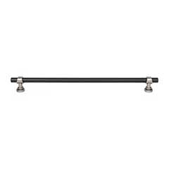 Top Knobs [M2766] Die Cast Zinc Cabinet Pull Handle - Bit Series - Oversized - Flat Black &amp; Pewter Antique Finish - 12&quot; C/C - 13 3/4&quot; L