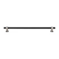 Top Knobs [M2766] Die Cast Zinc Cabinet Pull Handle - Bit Series - Oversized - Flat Black &amp; Pewter Antique Finish - 12&quot; C/C - 13 3/4&quot; L