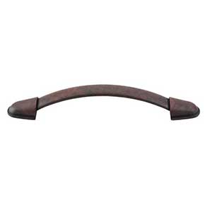 Top Knobs [M1204] Die Cast Zinc Cabinet Pull Handle - Buckle Series - Oversized - Patina Rouge Finish - 5 1/16" C/C - 6 1/8" L