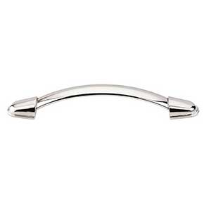 Top Knobs [M1267] Die Cast Zinc Cabinet Pull Handle - Buckle Series - Oversized - Polished Nickel Finish - 5 1/16" C/C - 6 1/8" L