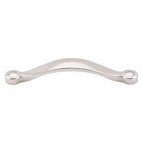 Top Knobs [M1263] Die Cast Zinc Cabinet Pull Handle - Saddle Series - Oversized - Polished Nickel Finish - 5 1/16" C/C - 5 3/4" L