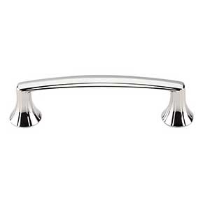 Top Knobs [M1293] Die Cast Zinc Cabinet Pull Handle - Rue Series - Standard Size - Polished Nickel Finish - 3 3/4" C/C - 4 5/8" L