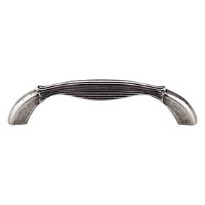 Top Knobs [M944] Die Cast Zinc Cabinet Pull Handle - Straight Series - Standard Size - Pewter Antique Finish - 3 3/4" C/C - 4 7/16" L