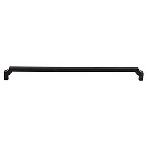 Top Knobs [TK3026BLK] Die Cast Zinc Cabinet Pull Handle - Davenport Series - Oversized - Flat Black Finish - 12" C/C - 12 1/2" L