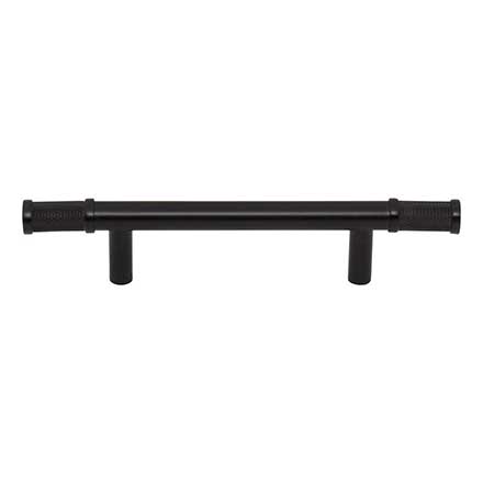 Top Knobs [TK3232BLK] Steel Cabinet Pull Handle - Burnham Series - Standard Size - Flat Black Finish - 3 3/4" C/C - 6 7/8" L