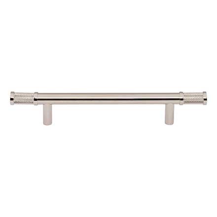 Top Knobs [TK3233PN] Steel Cabinet Pull Handle - Burnham Series - Oversized - Polished Nickel Finish - 5 1/16" C/C - 8 1/16" L