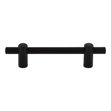 Top Knobs [TK3252BLK] Steel Cabinet Pull Handle - Dempsey Series - Standard Size - Flat Black Finish - 3 3/4" C/C - 5 3/4" L