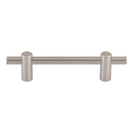 Top Knobs [TK3252BSN] Steel Cabinet Pull Handle - Dempsey Series - Standard Size - Brushed Satin Nickel Finish - 3 3/4" C/C - 5 3/4" L