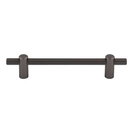 Top Knobs [TK3253AG] Steel Cabinet Pull Handle - Dempsey Series - Oversized - Ash Gray Finish - 5 1/16&quot; C/C - 7&quot; L