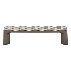 Top Knobs [TK561AG] Die Cast Zinc Cabinet Pull Handle - Quilted Series - Standard Size - Ash Gray Finish - 3 3/4" C/C - 4 1/4" L