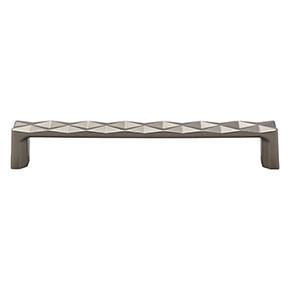 Top Knobs [TK563AG] Die Cast Zinc Cabinet Pull Handle - Quilted Series - Oversized - Ash Gray Finish - 6 5/16" C/C - 6 3/4" L