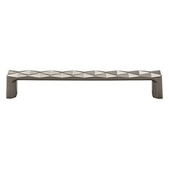 Top Knobs [TK563AG] Die Cast Zinc Cabinet Pull Handle - Quilted Series - Oversized - Ash Gray Finish - 6 5/16" C/C - 6 3/4" L