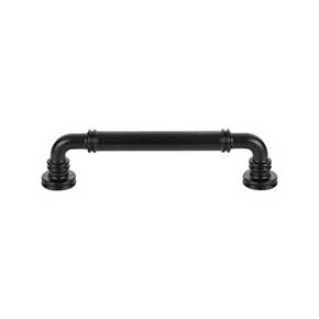Top Knobs [TK3142BLK] Die Cast Zinc Cabinet Pull Handle - Cranford Series - Oversized - Flat Black Finish - 5 1/16" C/C - 5 15/16" L