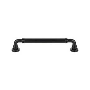 Top Knobs [TK3143BLK] Die Cast Zinc Cabinet Pull Handle - Cranford Series - Oversized - Flat Black Finish - 6 5/16" C/C - 7 3/16" L