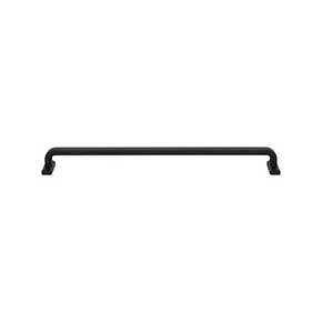 Top Knobs [TK3167BLK] Die Cast Zinc Cabinet Pull Handle - Harrison Series - Oversized - Flat Black Finish - 12" C/C - 12 9/16" L