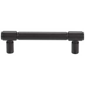 Top Knobs [TK3112BLK] Die Cast Zinc Cabinet Pull Handle - Clarence Series - Standard Size - Flat Black Finish - 3 3/4" C/C - 4 3/4" L