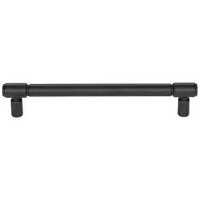 Top Knobs [TK3114BLK] Die Cast Zinc Cabinet Pull Handle - Clarence Series - Oversized - Flat Black Finish - 6 5/16" C/C - 7 5/16" L