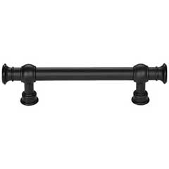 Top Knobs [TK3121BLK] Die Cast Zinc Cabinet Pull Handle - Ormonde Series - Standard Size - Flat Black Finish - 3 3/4&quot; C/C - 5 1/2&quot; L