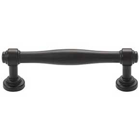 Top Knobs [TK3071BLK] Die Cast Zinc Cabinet Pull Handle - Ulster Series - Standard Size - Flat Black Finish - 3 3/4" C/C - 4 9/16" L
